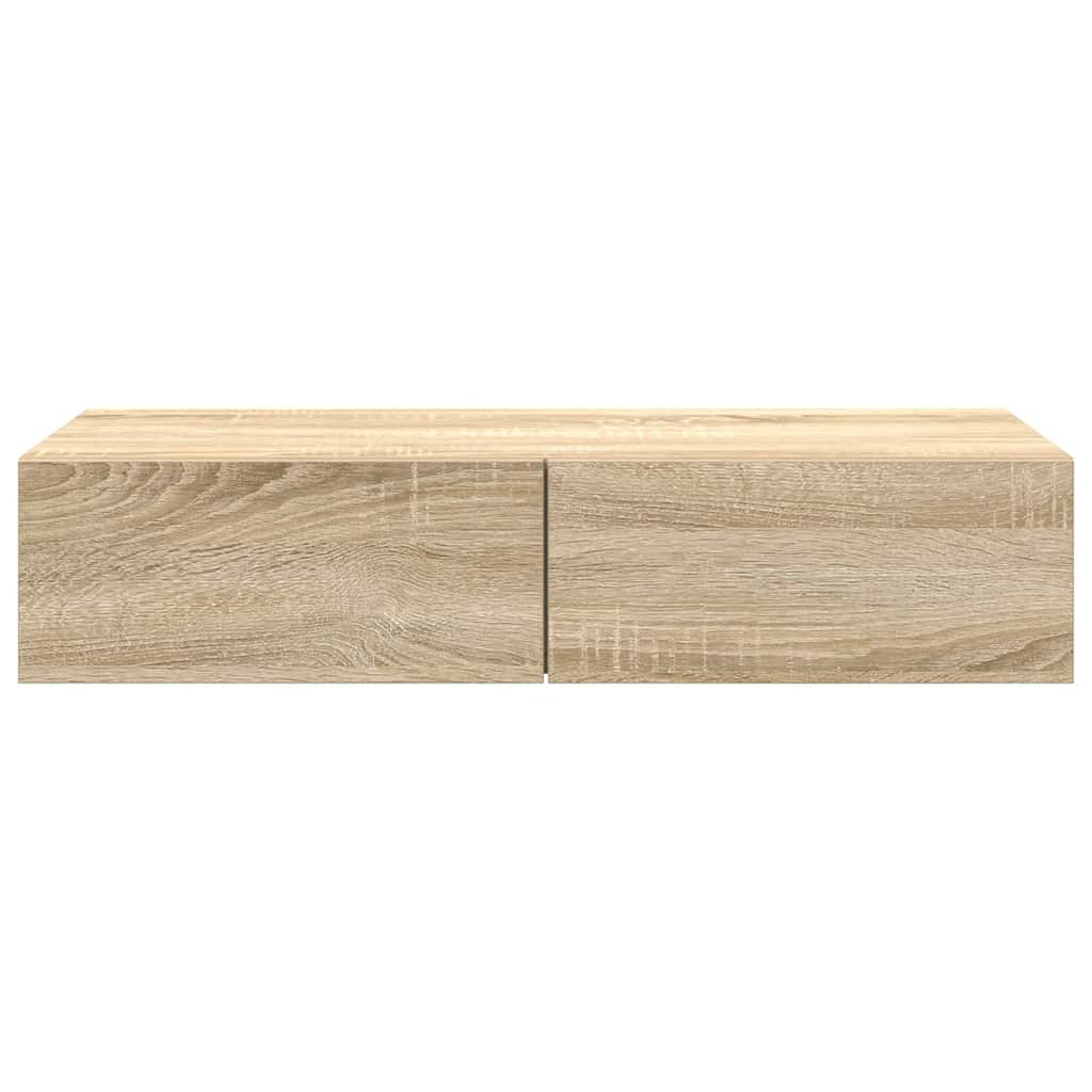 vidaXL Wandregal mit Schubladen Sonoma-Eiche 80x33x17 cm Holzwerkstoff