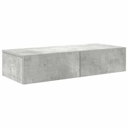 vidaXL Étagère murale avec tiroirs gris béton 80x33x17 cm bois d'ingénierie