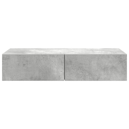 vidaXL Étagère murale avec tiroirs gris béton 80x33x17 cm bois d'ingénierie