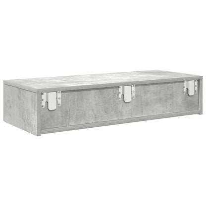 vidaXL Étagère murale avec tiroirs gris béton 80x33x17 cm bois d'ingénierie