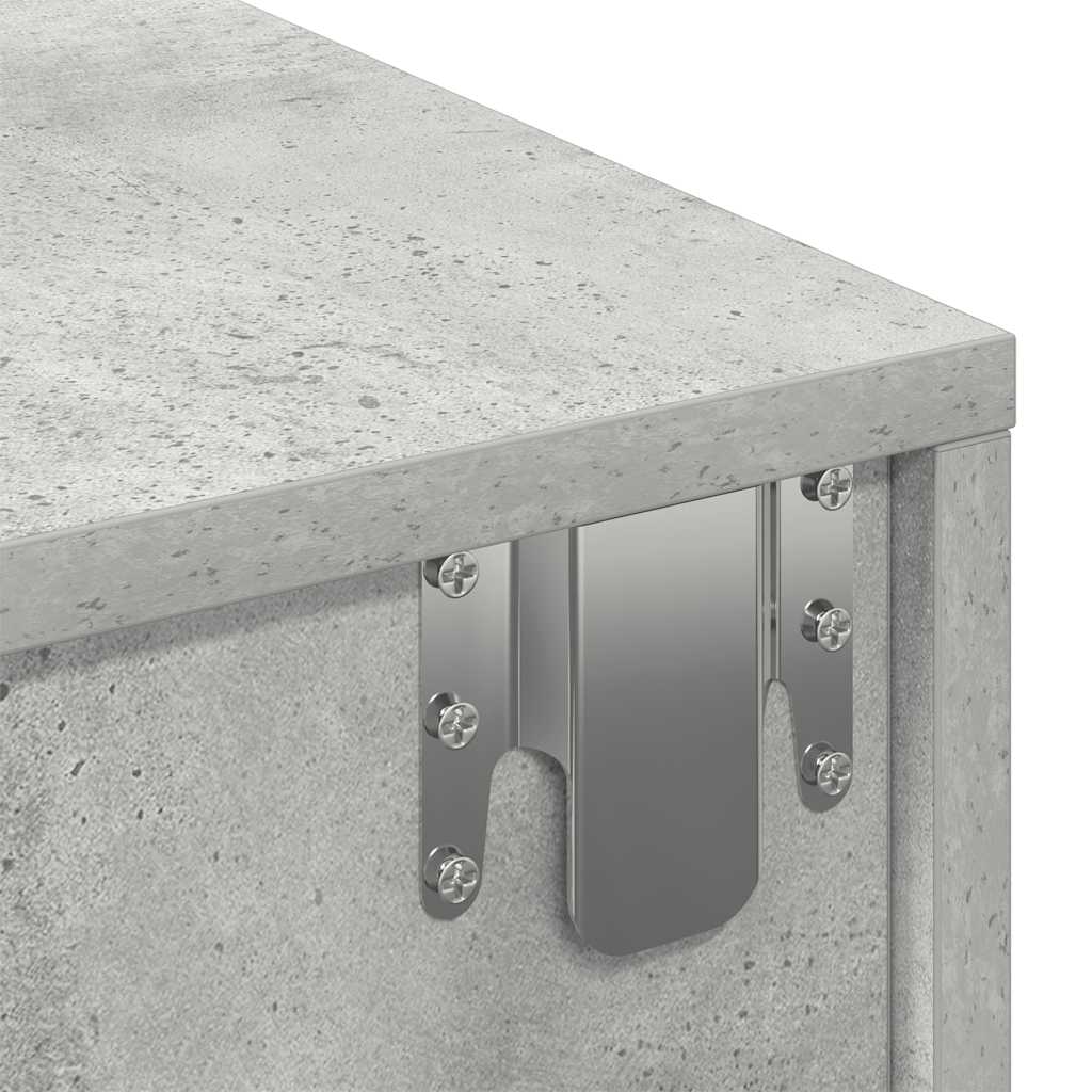 vidaXL Étagère murale avec tiroirs gris béton 80x33x17 cm bois d'ingénierie