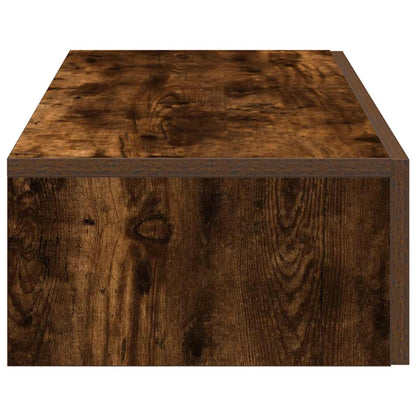 vidaXL Étagère murale avec tiroirs chêne fumé 80x33x17 cm Bois d'ingénierie