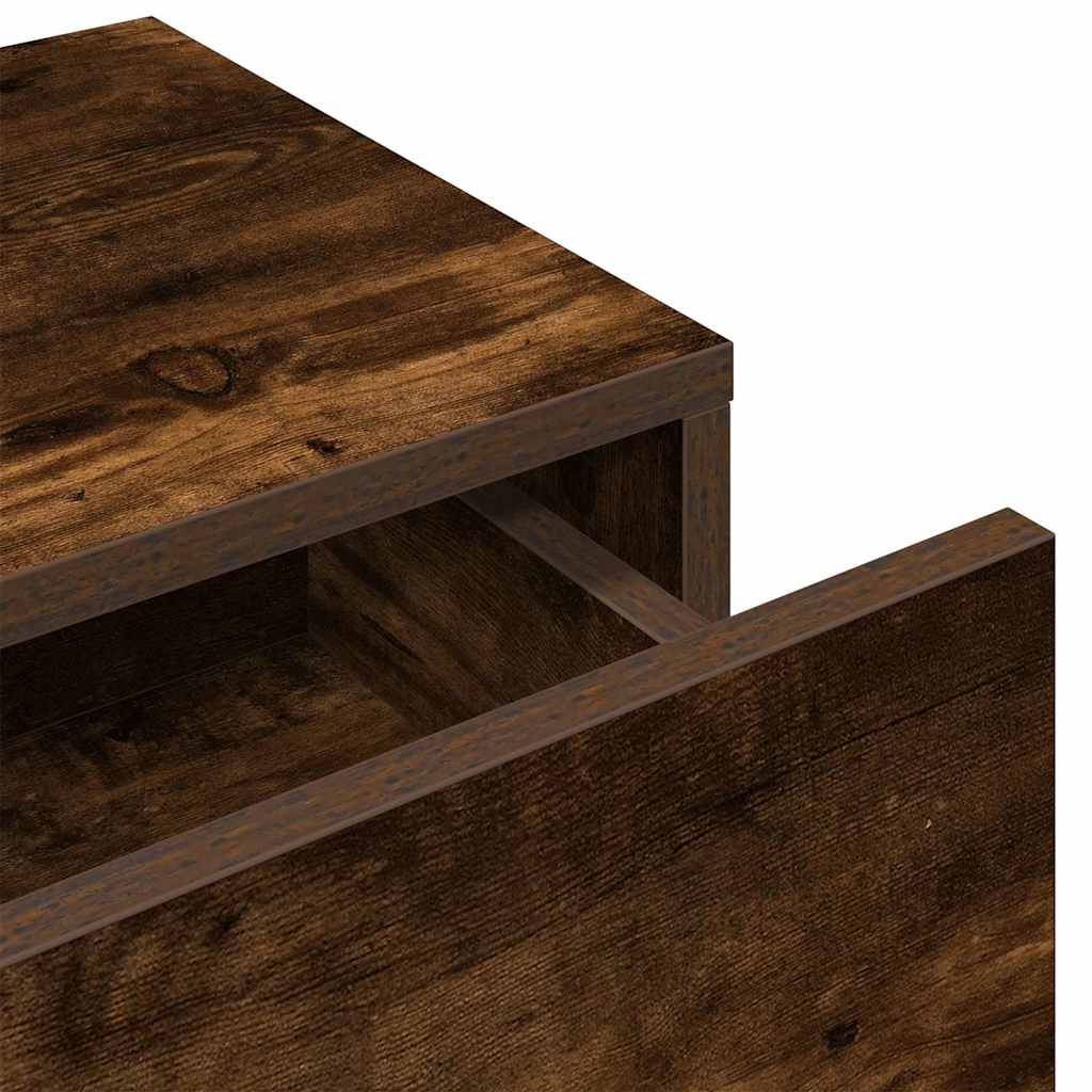 vidaXL Étagère murale avec tiroirs chêne fumé 80x33x17 cm Bois d'ingénierie