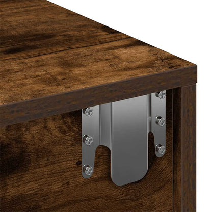 vidaXL Étagère murale avec tiroirs chêne fumé 80x33x17 cm Bois d'ingénierie