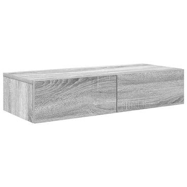 vidaXL Étagère murale avec tiroirs Gris Sonoma 80x33x17 cm Bois d'ingénierie