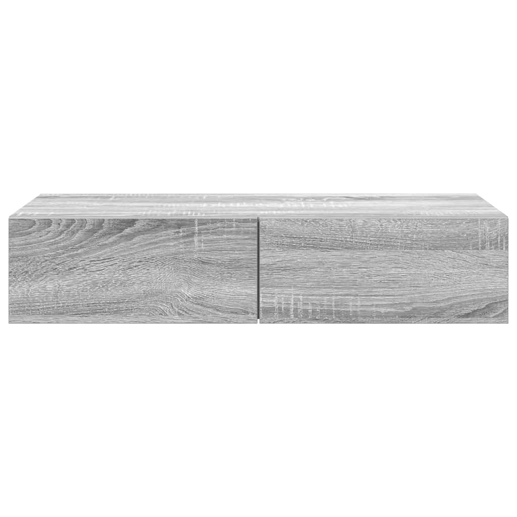 vidaXL Étagère murale avec tiroirs Gris Sonoma 80x33x17 cm Bois d'ingénierie