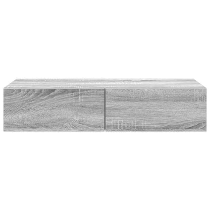 vidaXL Étagère murale avec tiroirs Gris Sonoma 80x33x17 cm Bois d'ingénierie
