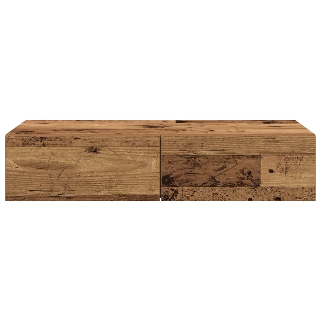 vidaXL Wandregal mit Schubladen Altholz-Optik 80x33x17cm Holzwerkstoff