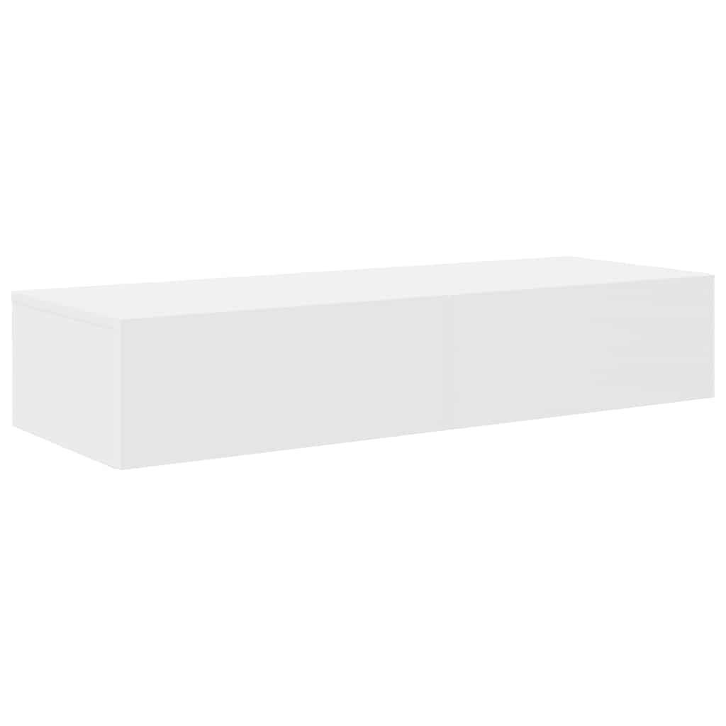 vidaXL Wandregal mit Schubladen Weiß 100x36x19 cm Holzwerkstoff