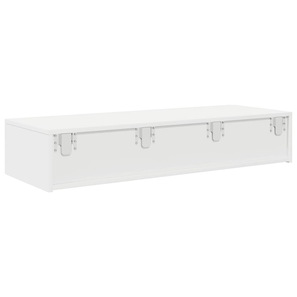 vidaXL Wandregal mit Schubladen Weiß 100x36x19 cm Holzwerkstoff