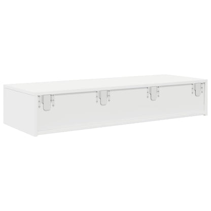 vidaXL Wandregal mit Schubladen Weiß 100x36x19 cm Holzwerkstoff