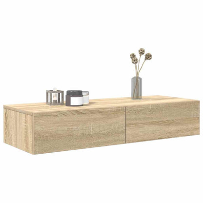 vidaXL Wandregal mit Schubladen Sonoma-Eiche 100x36x19cm Holzwerkstoff