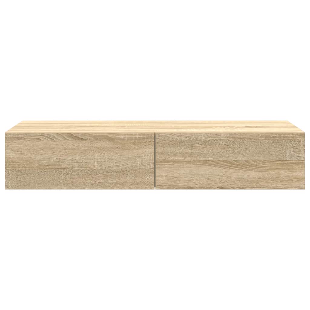 vidaXL Wandregal mit Schubladen Sonoma-Eiche 100x36x19cm Holzwerkstoff