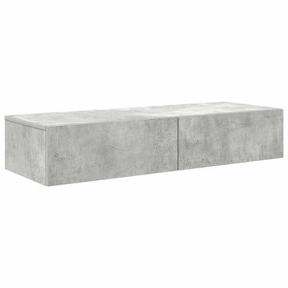 vidaXL Étagère murale avec tiroirs gris béton 100x36x19 cm Bois d'ingénierie