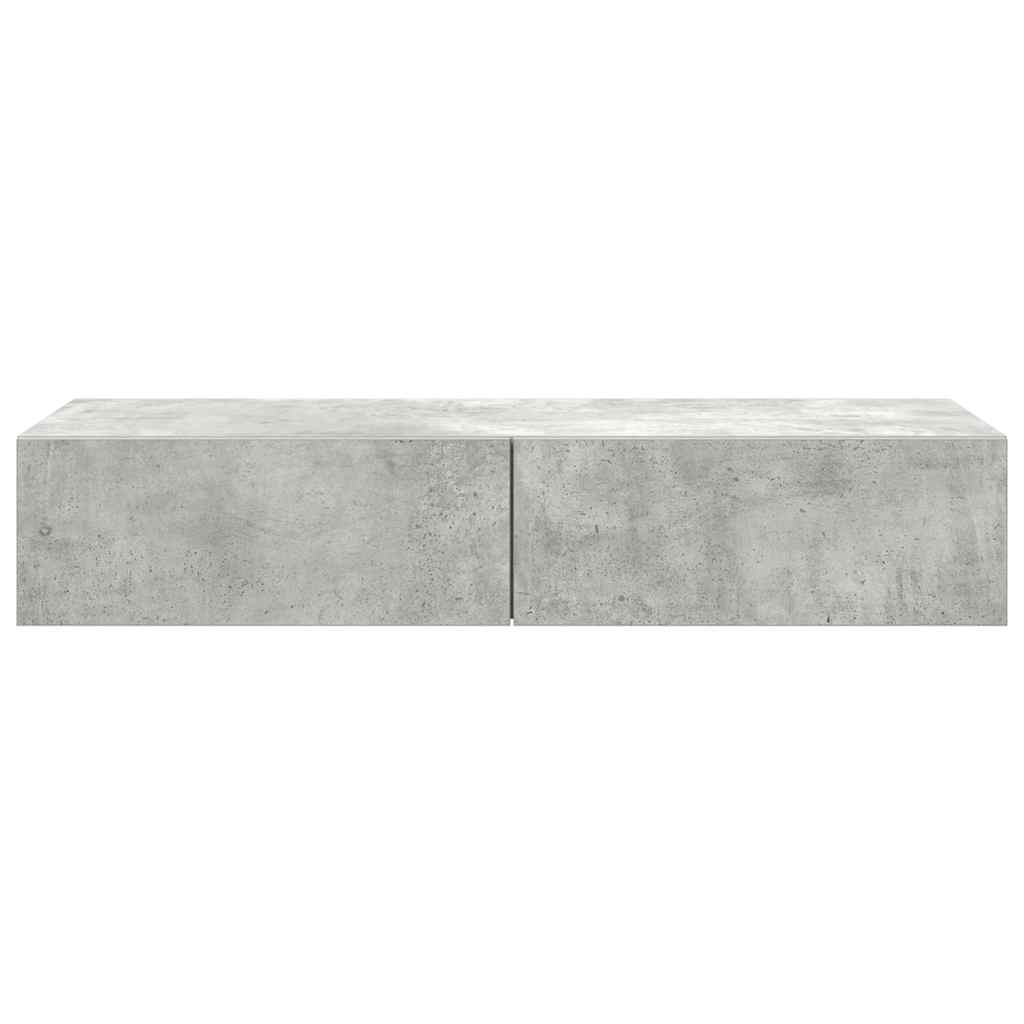 vidaXL Étagère murale avec tiroirs gris béton 100x36x19 cm Bois d'ingénierie