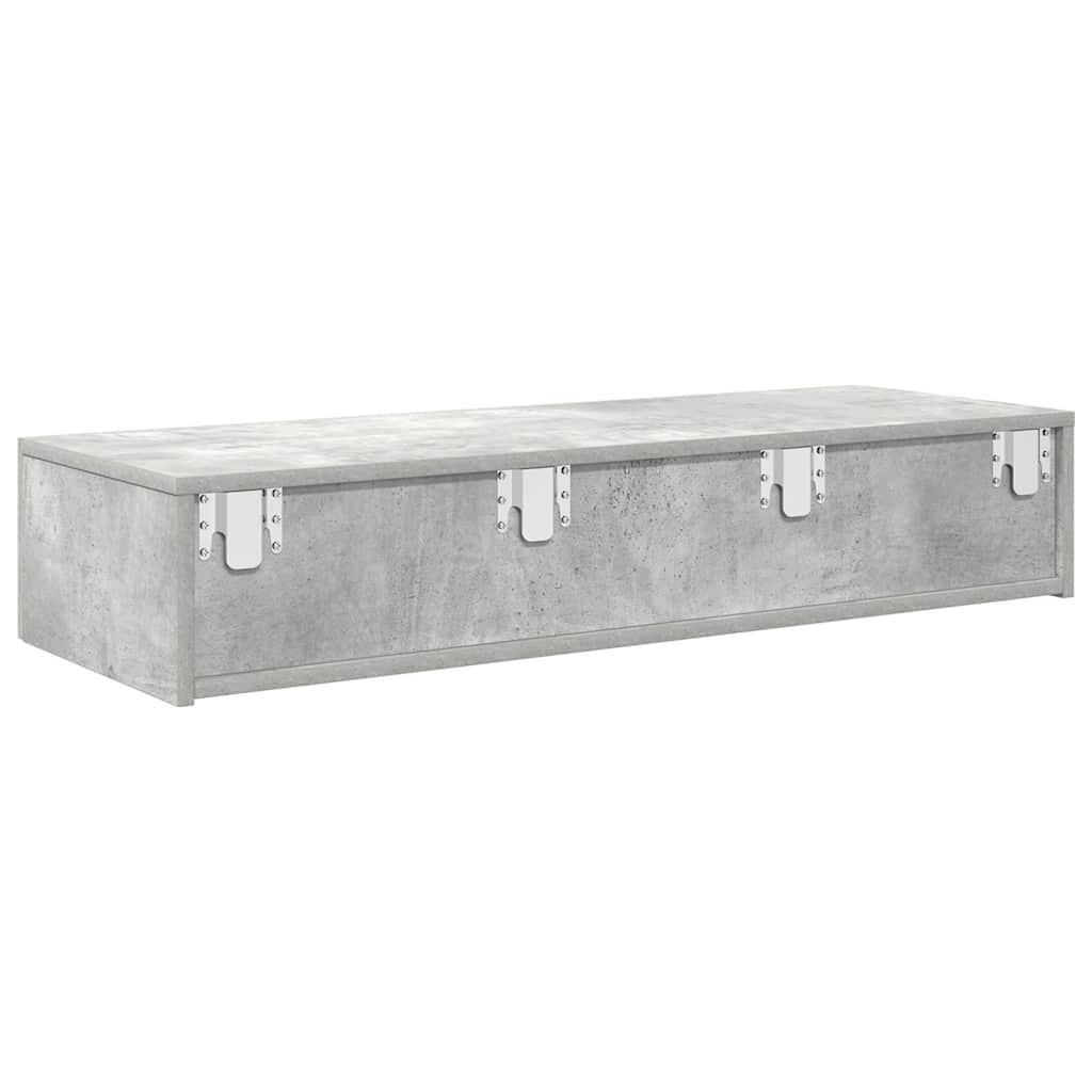 vidaXL Étagère murale avec tiroirs gris béton 100x36x19 cm Bois d'ingénierie