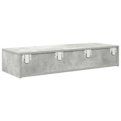 vidaXL Étagère murale avec tiroirs gris béton 100x36x19 cm Bois d'ingénierie