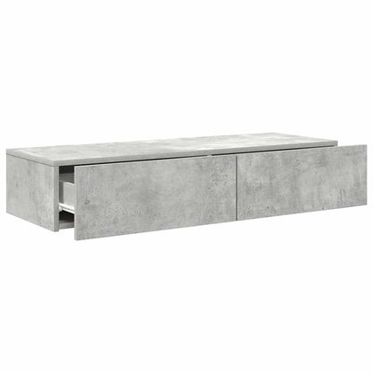 vidaXL Étagère murale avec tiroirs gris béton 100x36x19 cm Bois d'ingénierie
