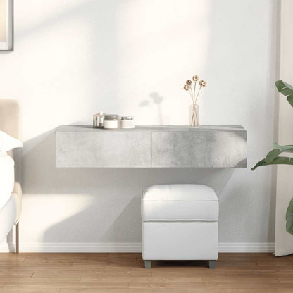 vidaXL Étagère murale avec tiroirs gris béton 100x36x19 cm Bois d'ingénierie