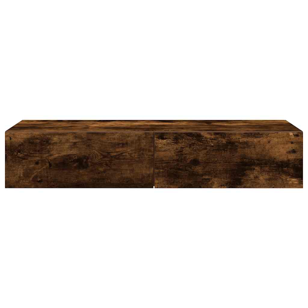 vidaXL Wandregal mit Schubladen Räuchereiche 100x36x19cm Holzwerkstoff