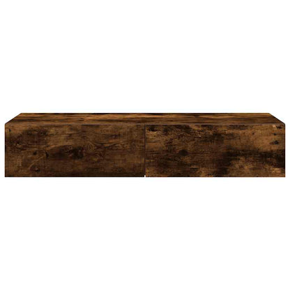 vidaXL Wandregal mit Schubladen Räuchereiche 100x36x19cm Holzwerkstoff