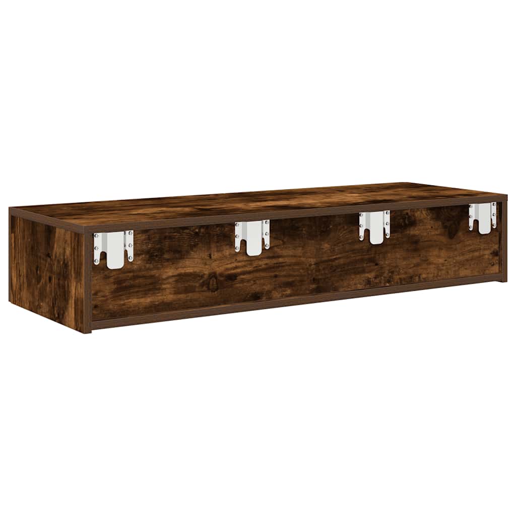vidaXL Wandregal mit Schubladen Räuchereiche 100x36x19cm Holzwerkstoff