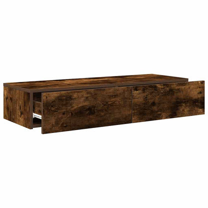 vidaXL Wandregal mit Schubladen Räuchereiche 100x36x19cm Holzwerkstoff