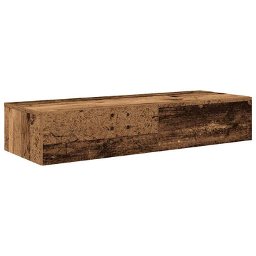 vidaXL Wandregal mit Schubladen Altholz-Optik 100x36x19 cm