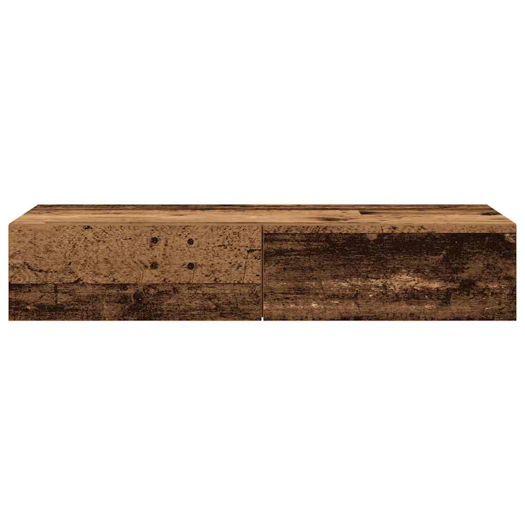 vidaXL Étagère murale avec tiroirs aspect bois de récupération 100x36x19 cm
