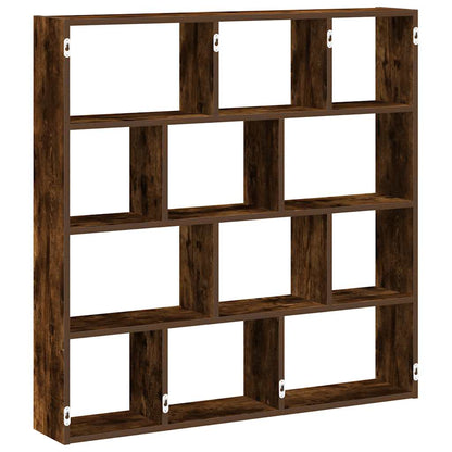 vidaXL Étagère cube 12 compartiments Chêne fumé Bois d'ingénierie