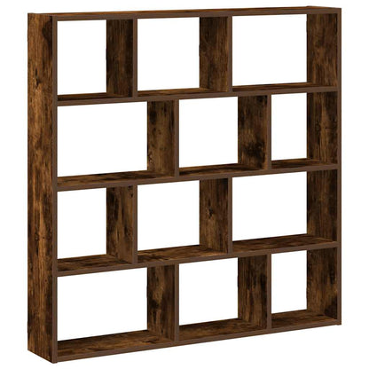 vidaXL Étagère cube 12 compartiments Chêne fumé Bois d'ingénierie