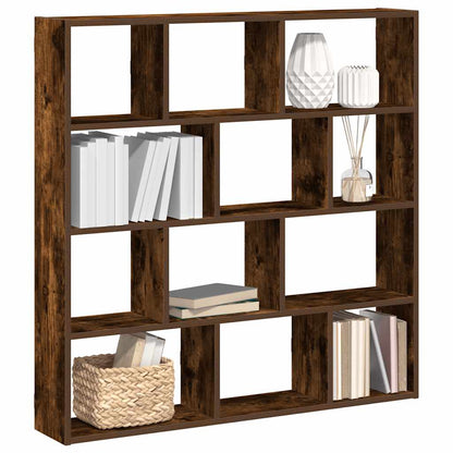 vidaXL Étagère cube 12 compartiments Chêne fumé Bois d'ingénierie
