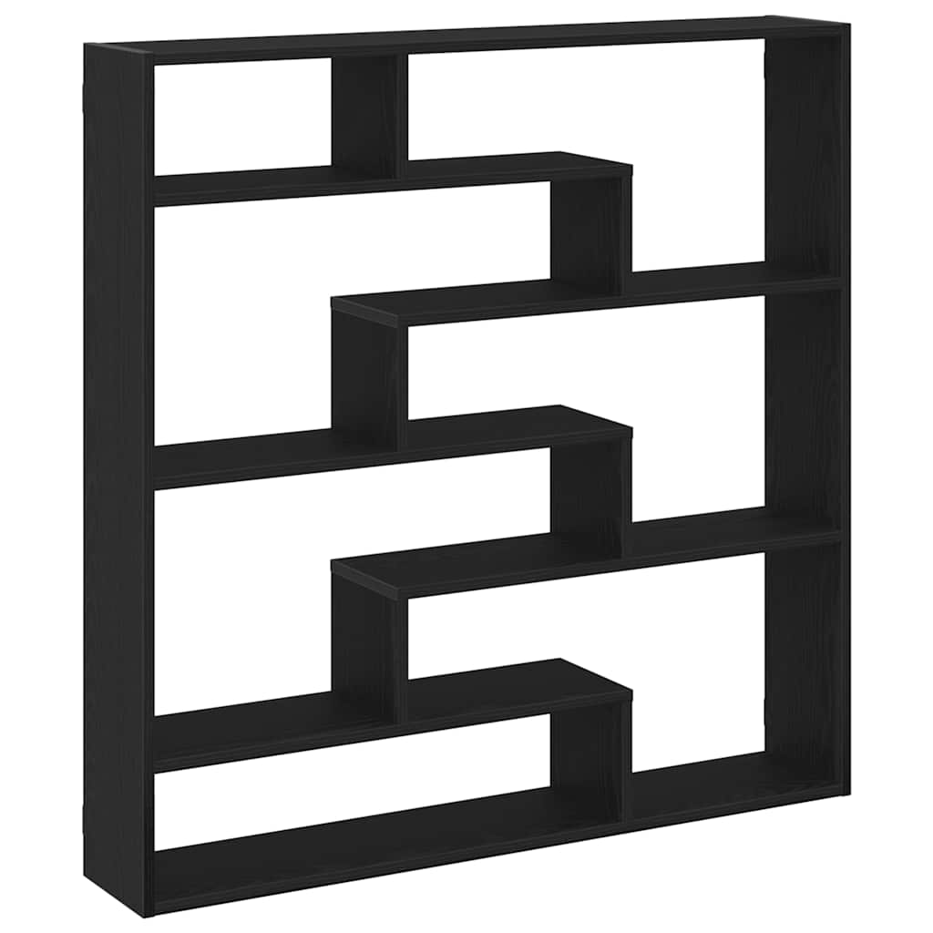 vidaXL Étagère à casiers 7 compartiments Noir Bois d'ingénierie