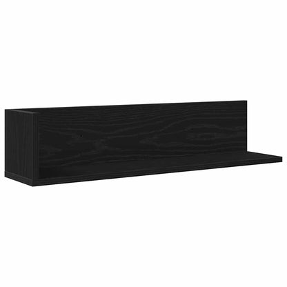 vidaXL Étagères murales 2 pcs Noir 75x16,5x16,5 cm Bois d'ingénierie