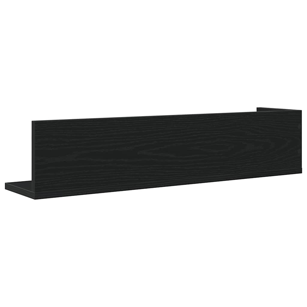 vidaXL Étagères murales 2 pcs Noir 75x16,5x16,5 cm Bois d'ingénierie