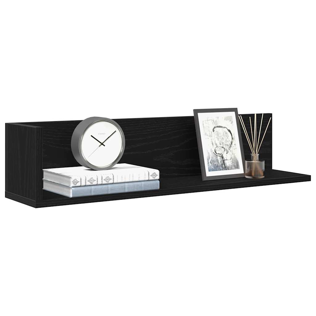 vidaXL Étagères murales 2 pcs Noir 75x16,5x16,5 cm Bois d'ingénierie