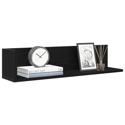 vidaXL Étagères murales 2 pcs Noir 75x16,5x16,5 cm Bois d'ingénierie