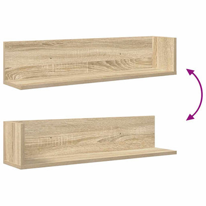 vidaXL Wandregale 2 Stk. Sonoma-Eiche 75x16,5x16,5 cm Holzwerkstoff