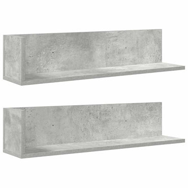 vidaXL Étagères murales 2 pcs Gris béton 75x16,5x16,5 cm Bois d'ingénierie