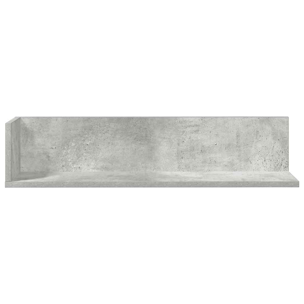 vidaXL Étagères murales 2 pcs Gris béton 75x16,5x16,5 cm Bois d'ingénierie