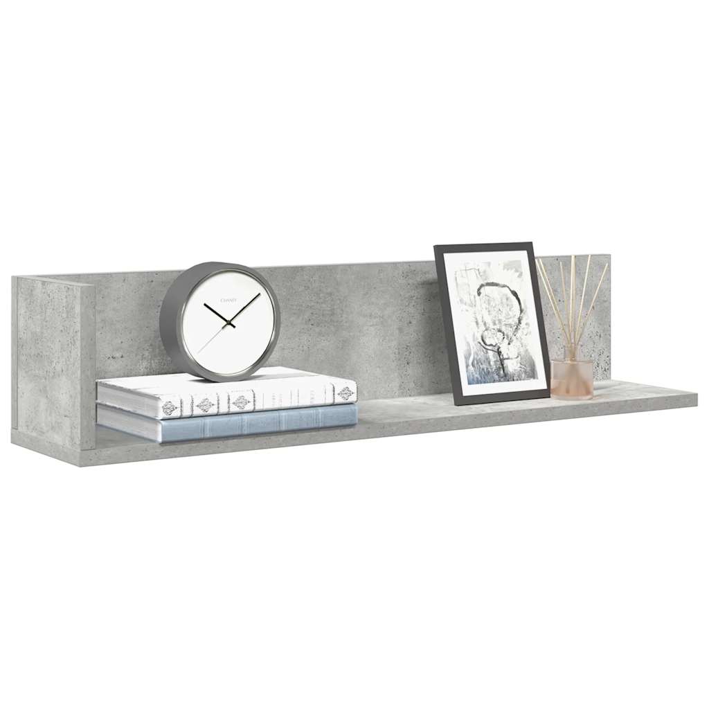 vidaXL Étagères murales 2 pcs Gris béton 75x16,5x16,5 cm Bois d'ingénierie