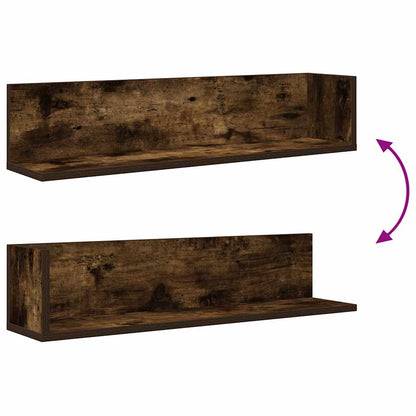 vidaXL Wandregale 2 Stk. Räuchereiche 75x16,5x16,5 cm Holzwerkstoff