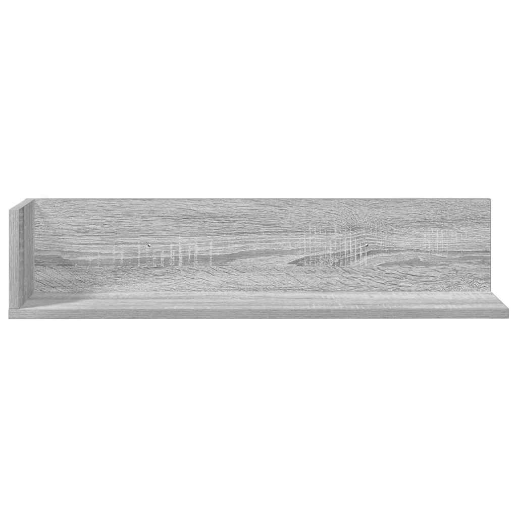 vidaXL Étagères murales 2 pcs Gris Sonoma 75x16,5x16,5 cm Bois d'ingénierie