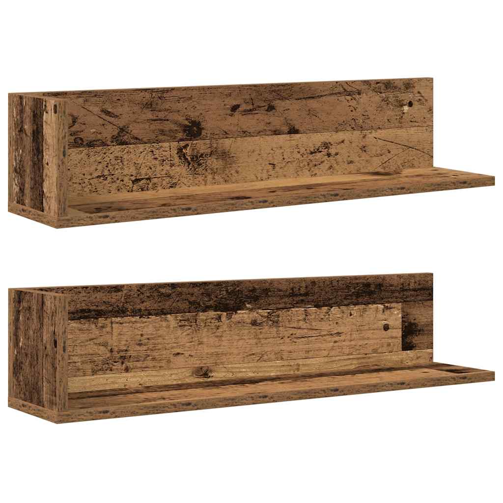 vidaXL Wandregale 2 Stk. Altholz-Optik 75x16,5x16,5 cm Holzwerkstoff