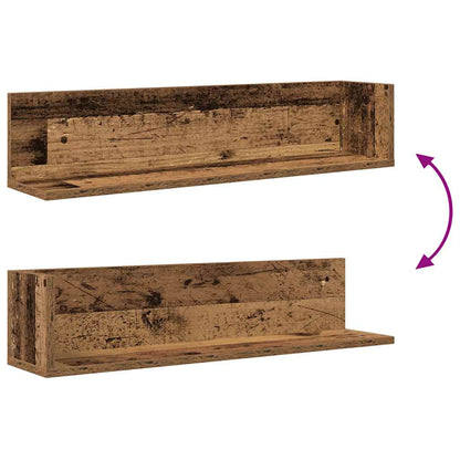 vidaXL Wandregale 2 Stk. Altholz-Optik 75x16,5x16,5 cm Holzwerkstoff