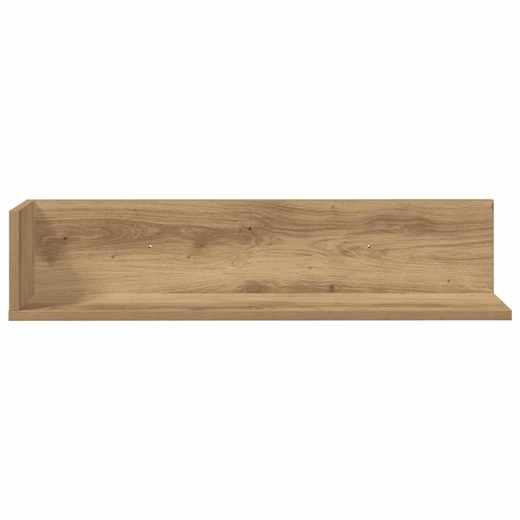 vidaXL Étagères murales 2 pcs Chêne artisan 75x16,5x16,5 cm Bois d'ingénierie