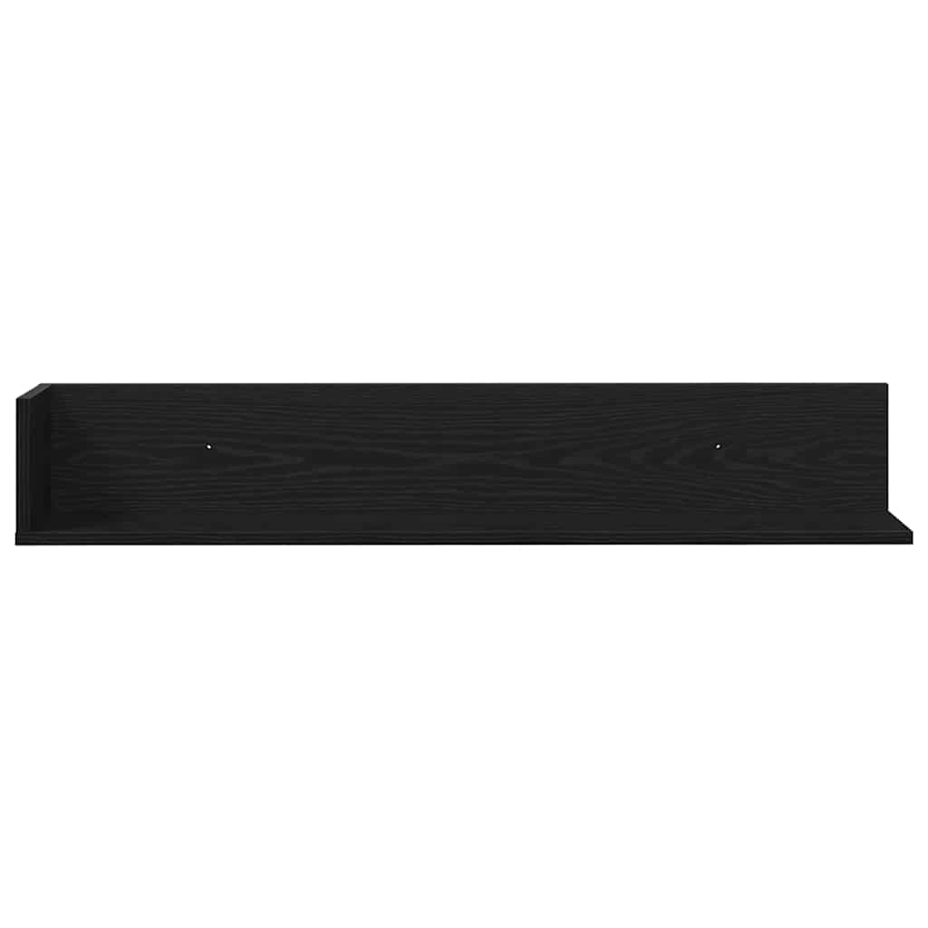 vidaXL Wandregale 2 Stk. Schwarz 100x16,5x16,5 cm Holzwerkstoff