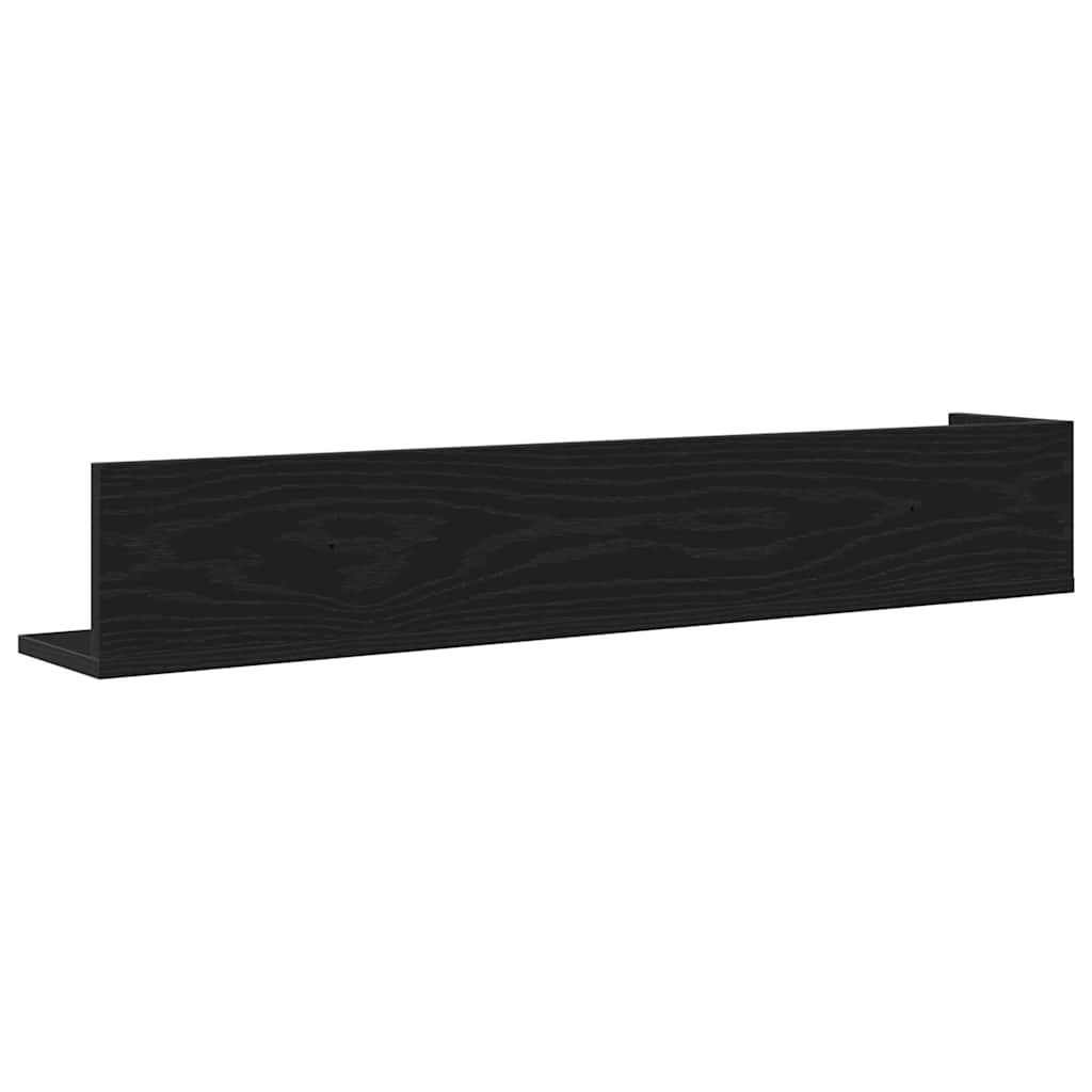 vidaXL Wandregale 2 Stk. Schwarz 100x16,5x16,5 cm Holzwerkstoff