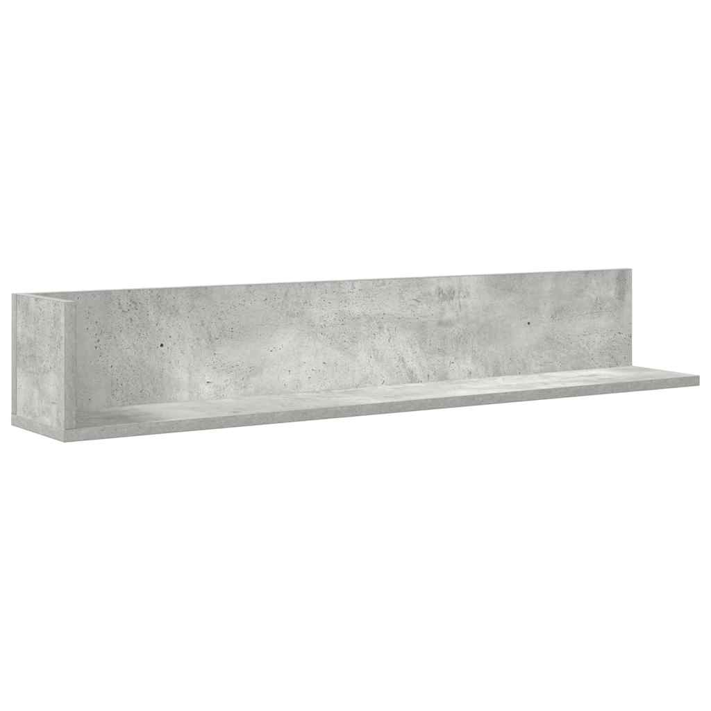vidaXL Wandregale 2 Stk. Betongrau 100x16,5x16,5 cm Holzwerkstoff