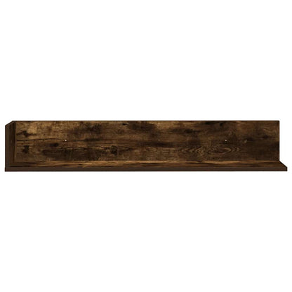 vidaXL Étagères murales 2 pcs Chêne fumé 100x16,5x16,5 cm Bois d'ingénierie